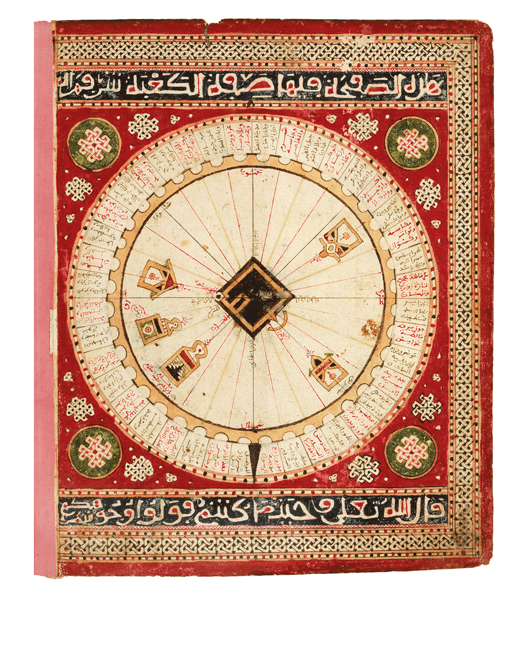 Schema von Mekka: Qibla-Diagramm mit 40 Miḥrābs. Aus: Seeatlas von al-Sharafi, Tunesien, 1551 (Paris, Bibliothèque nationale de France, Arabe 2278, folio 2v)