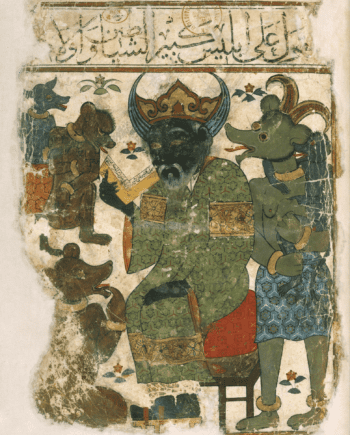 Iblis der Teufel. Aus: Kitāb al-mawālīd („Buch der Geburten“) (Astronomie), 13. Jh. (Paris, Bibliothèque nationale de France, Arabe 2583, folio 2r), Iblis the Demon, Kitāb al-mawālīd (‘The Book of Nativities’), 7th century AH/13th century CE