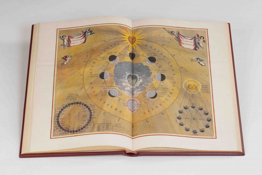 open book, Cellarius Sky Atlas, Facsimile
